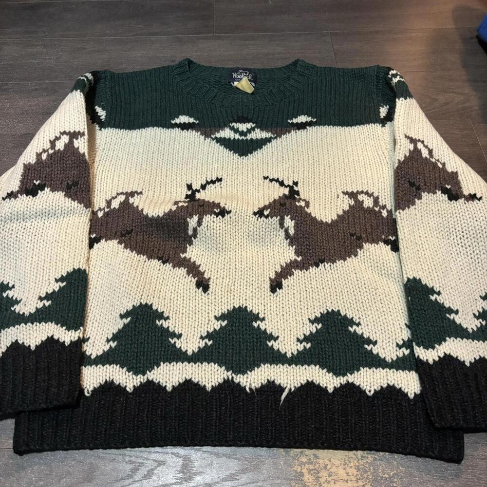 Vintage Woolrich Deer Knit Sweatshirt